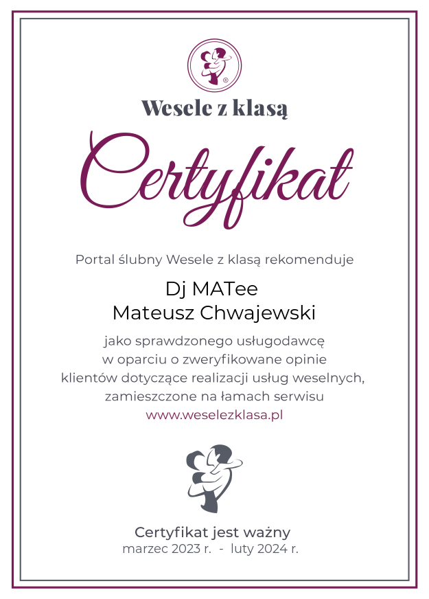 Dj MATee DJ na wesele Koszalin, Kołobrzeg, Szczecin, Słupsk