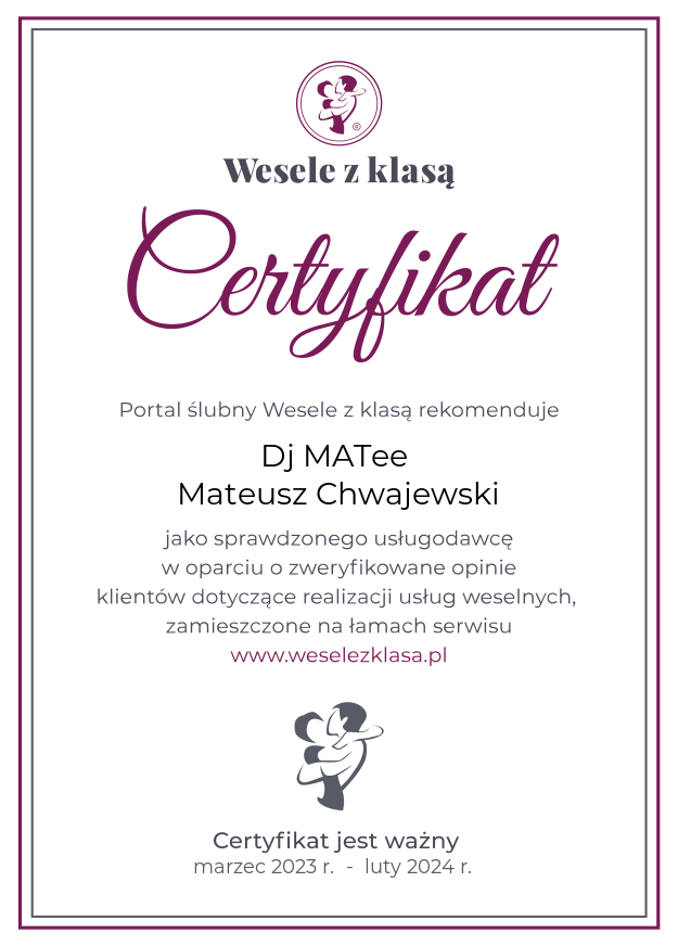 Dj MATee DJ na wesele Koszalin, Kołobrzeg, Szczecin, Słupsk Dj MATee DJ na wesele Koszalin, Kołobrzeg, Szczecin, Słupsk